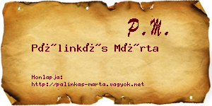 Pálinkás Márta névjegykártya