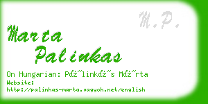 marta palinkas business card